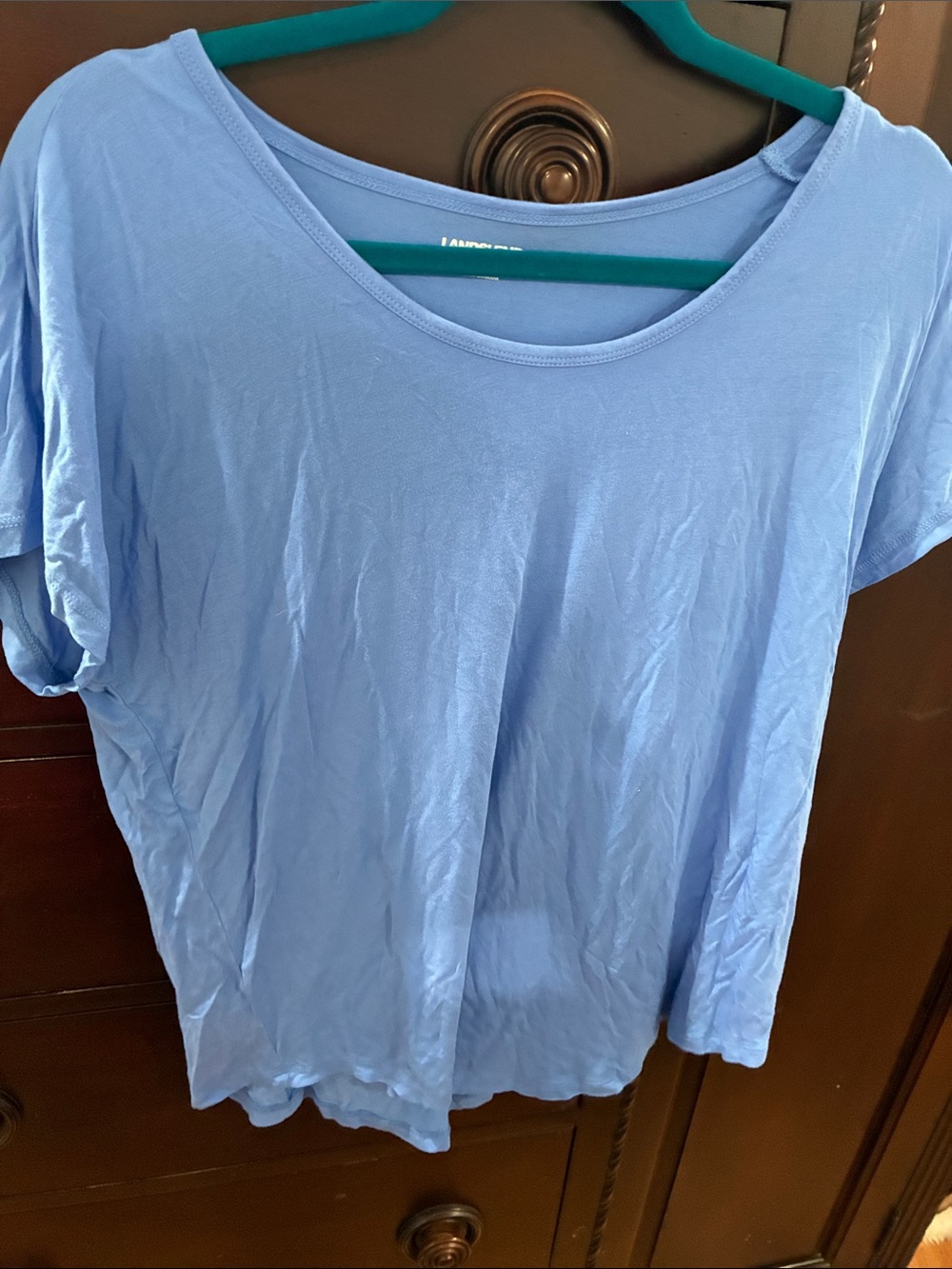 Land End Scoop Neck Tee-Periwinkle